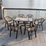 铁艺实木户外阳台庭院咖啡厅花园休闲奶茶客厅桌椅组合田园小桌子