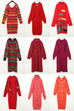 秋冬孤品复古古着vintage日本民族风钉珠刺绣编织羊毛长袖连衣裙