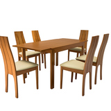 纯进口实木餐桌椅组合 北欧日式经济型现代简约可伸缩折叠6人饭桌