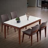 北欧实木餐桌饭桌现代小户型长方形大理石4人6人餐桌椅组合套装