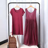 2016夏装新款韩版中长款修身显瘦连衣裙两件套套装裙外贸原单女装