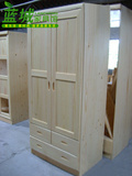 上海全实木家具简约松木衣柜两门三抽衣柜田园儿童实木衣橱可定做