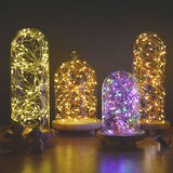 北欧宜家创意个性艺术卧室床头实木LED星空萤火虫摆饰送礼台灯