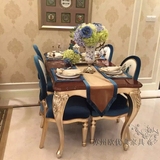 欧式餐桌椅组合 法式地中海一桌四椅实木餐桌 样板房田园客厅家具