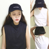 2016夏装新款韩版女装复古高领无袖开叉背心短款T恤女打底衫潮女