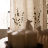 蕨叶  美式乡村简约清新棉麻环保高档卧室客厅定制窗帘窗纱