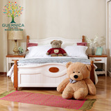 儿童床 全实木床白色 公主床地中海欧式纯实木1.5双人高箱储物床
