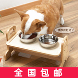 多格漫宠物木制立式餐桌猫咪狗狗放食木桌水盆饭盆实木小饭桌SM号