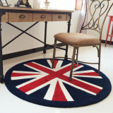 新款英伦米字旗圆形地毯潮牌复古时尚客厅椅子卧室床边电脑椅转椅