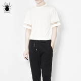 RAYSHOW原创设计 特色镂空半袖T恤 男士透视装 夏季短袖纯色TEE