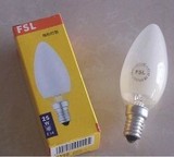 FSL佛山照明E14小口230V尖型磨砂泡15W25W40W普通蜡烛形白炽灯泡