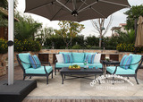 室外铸铝沙发家具 户外铝制铁艺沙发桌椅 欧式庭院花园金属沙发/