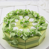婚庆用品 创意 欧式 喜糖盒子绿色蝴蝶结蛋糕喜糖盒 盒子批发 C