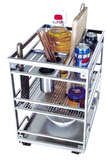 厨房用品 橱柜配件方管拉篮不锈钢方管调味架配阻尼轨 油/350柜
