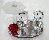 水晶家居摆件水晶情侣对熊汽车内饰摆件双熊钻石创意节日礼物礼品