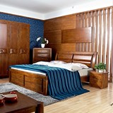 柏木床实木双人床全实木床婚床中式实木卧室家具成都家具