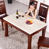大理石餐桌椅组合6人现代简约欧式创意橡木长方形餐厅餐桌饭桌