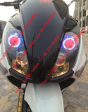 马杰斯特T3T5摩托车透镜大灯双光透镜大灯改装疝气灯双天使恶魔眼