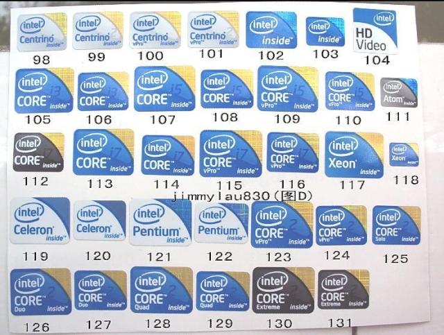 正版intel core2 i7 i5 i3 三代全套笔记本电脑标签 标贴 logo