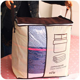 大号无纺布透明装棉被子衣物收纳箱手提放衣服收纳袋整理袋储物箱