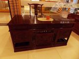 红酸枝办公桌2件/实木红木家具/中式/ 东阳书桌老板台明清古典