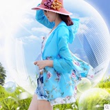 fsy2016夏季韩版连帽防晒衣闺蜜装高端范女装长袖防紫外线雪纺衫