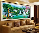 3d最新款大幅中堂画1.8米szx 十字绣 客厅山水画迎客松系列 2米的