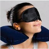 充气U型枕包邮 护颈椎枕头航空枕午睡枕旅行三宝 枕+眼罩+耳塞