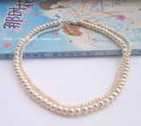 店主热荐大小双排多层时尚白色天然珍珠项链 可两种戴法#8023
