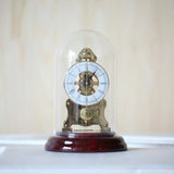 北极星机械台钟透视机械座钟欧式台钟实木底座摆钟铜机芯座钟