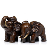 吉羽轩 纯铜大象摆件大号一对 家居客厅风水招财大象工艺礼品摆设