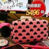 化妆包包邮2015新款韩国代购手包大容量可爱毛球拉链公主收纳包袋