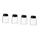 ◆小点宜家代购◆IKEA 365+ 伊哈迪 调味罐玻璃黑色4件盐罐调味瓶