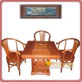 中式新古典仿古红木家具非洲黄花梨木 正方形实木茶台 茶桌椅组合