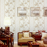 现代中式竹子墙纸 客厅书房新古典书法字画水墨图案茶楼茶室壁纸