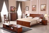 实木家具方块香樟木床1.5米1.8米双人床全实木床简约现代包邮