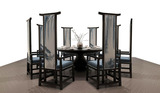 现代新中式餐椅 个性创意餐厅实木餐椅 酒店大堂装饰高背休闲椅