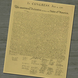 美国独立宣言手稿 怀旧复古牛皮纸海报 酒吧咖啡店装饰画芯老照片