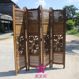 泰国纯手工实木镂空雕花板通化板双面雕刻客厅隔断可移动折叠屏风