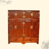 新明轩红木古典家具 非洲黄花梨木素面顶箱柜 中式实木家用衣物柜