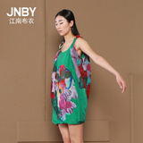 JNBY江南布衣女士甜美无袖短袖丝绸桑蚕丝短袖长款连衣裙5C35104