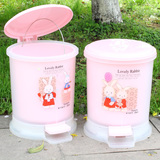 创意可爱时尚垃圾桶卡通透明圆形脚踏式垃圾桶客厅厨房家用卫生桶