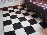 纯手工腈纶地毯棋盘格地毯黑白方格地毯客厅茶几地毯工程毯加密垫
