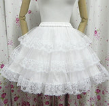日系lolita洛丽塔公主洋装蕾丝打底裙优质硬纱百搭日常撑裙撑