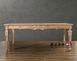 外贸原单法式美式家具新古典实木餐桌风化白家具长餐桌定制家具