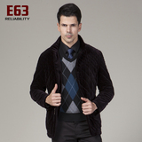 E63 新款冬季中老年棉衣金丝绒外套中年男商务休闲加厚棉服