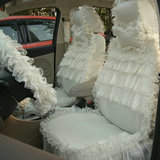 专车订做高档冬季加厚纯棉汽车座套四季蕾丝坐垫套时尚女性座套