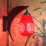 中式壁灯具现代复古创意结婚庆走廊过道灯卧室床头陶瓷灯餐厅灯饰