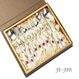 轩美韩式骨瓷高档礼品餐具勺叉筷冰勺综合礼盒套装单位商务馈赠