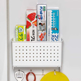 日本进口厨房置物架壁挂挂钩收纳篮塑料整理架冰箱挂架侧壁挂架